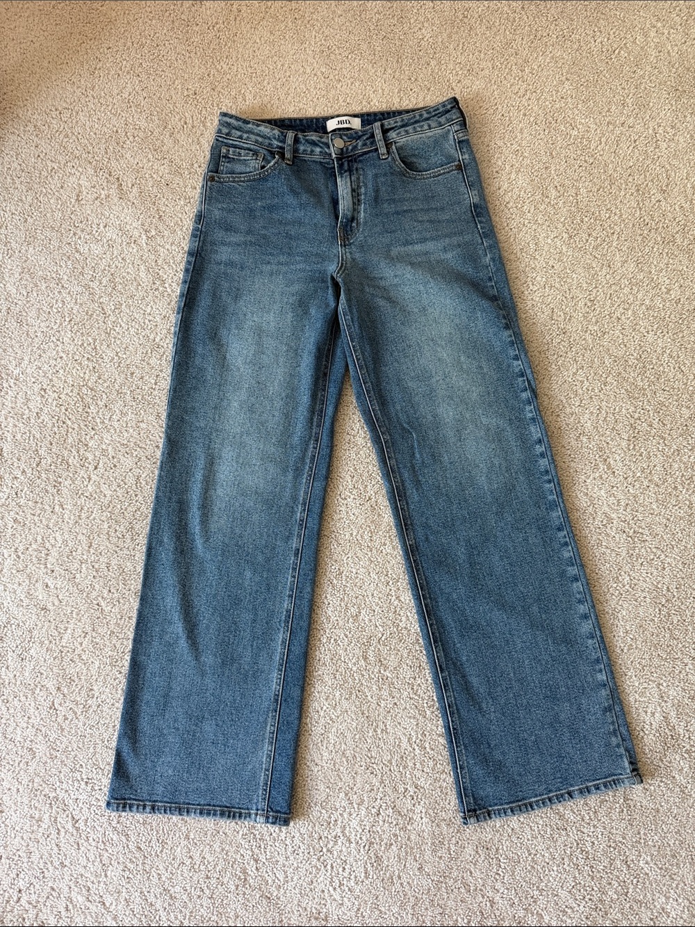 Just Black Mid-Rise Wide Leg Jeans in Medium Blue